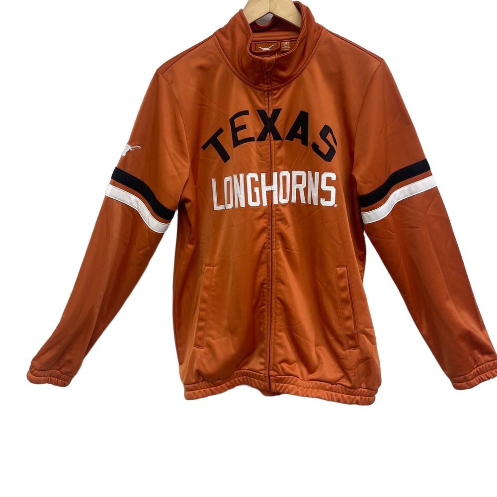 Authentic Texas Longhorns Track Jacket‎ Orange Full-Zip Youth XL Embroidered